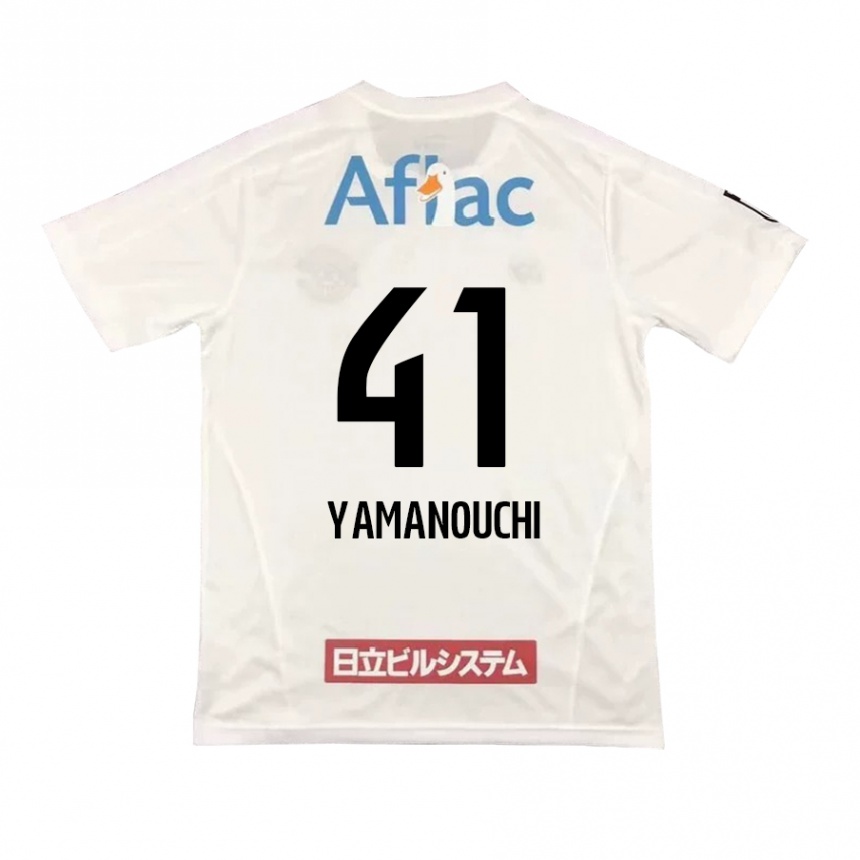 Herren Fußball Yusei Yamanouchi #41 Weiß Schwarz Auswärtstrikot Trikot 2024/25 T-Shirt Luxemburg