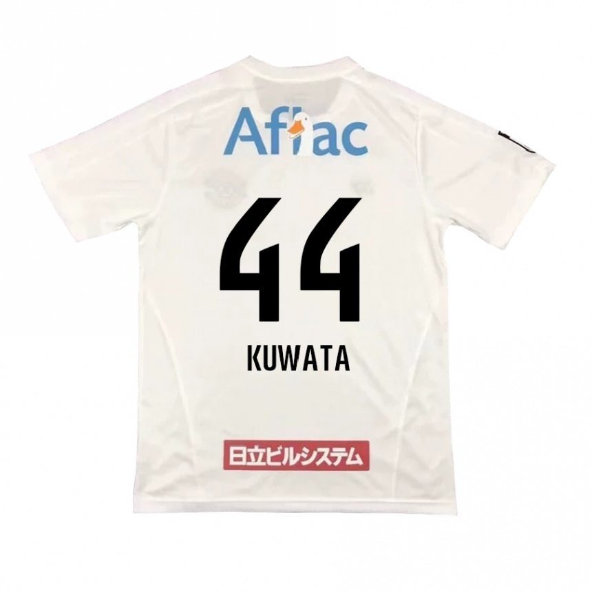 Herren Fußball Taisei Kuwata #44 Weiß Schwarz Auswärtstrikot Trikot 2024/25 T-Shirt Luxemburg