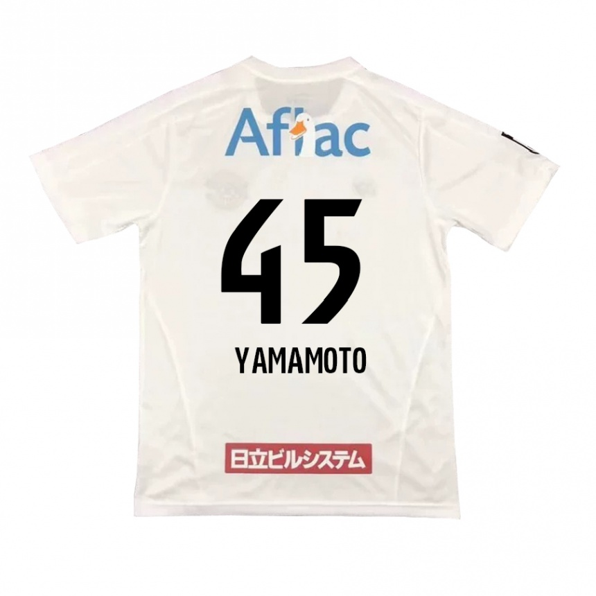 Herren Fußball Ota Yamamoto #45 Weiß Schwarz Auswärtstrikot Trikot 2024/25 T-Shirt Luxemburg