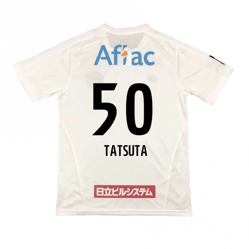 Herren Fußball Yugo Tatsuta #50 Weiß Schwarz Auswärtstrikot Trikot 2024/25 T-Shirt Luxemburg