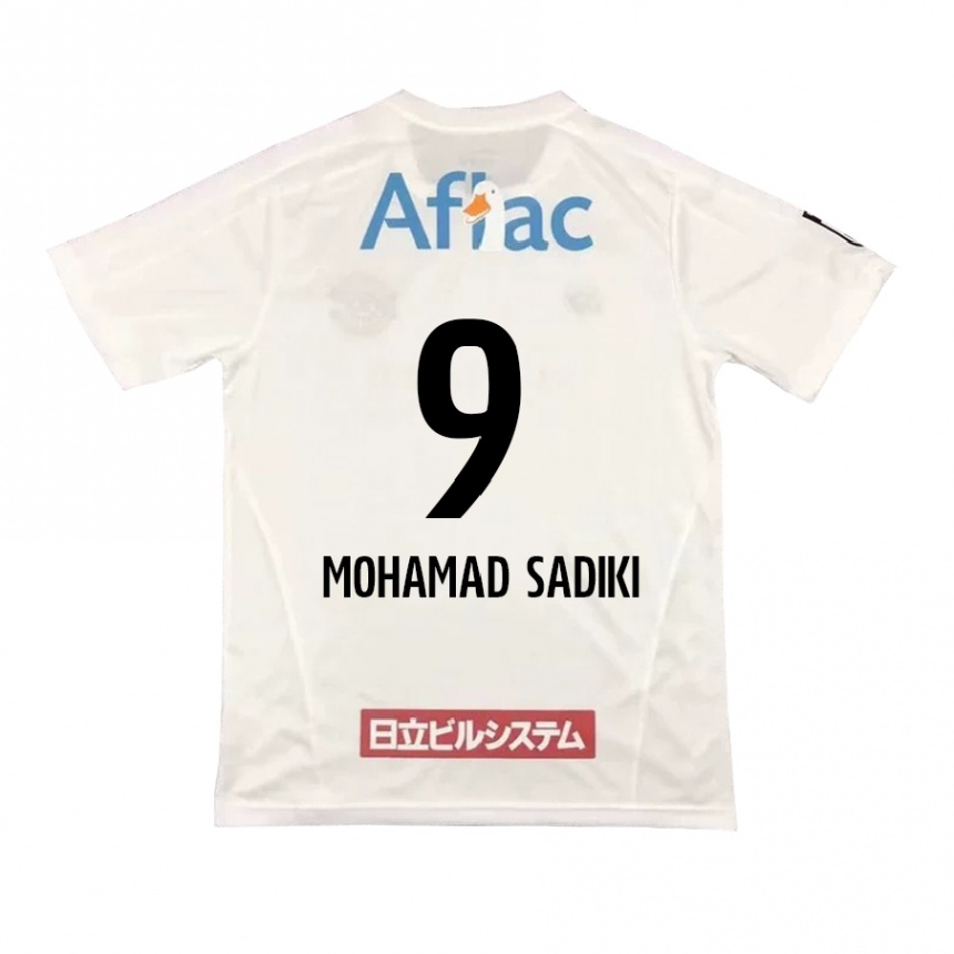 Herren Fußball Wade Mohamad Sadiki #9 Weiß Schwarz Auswärtstrikot Trikot 2024/25 T-Shirt Luxemburg