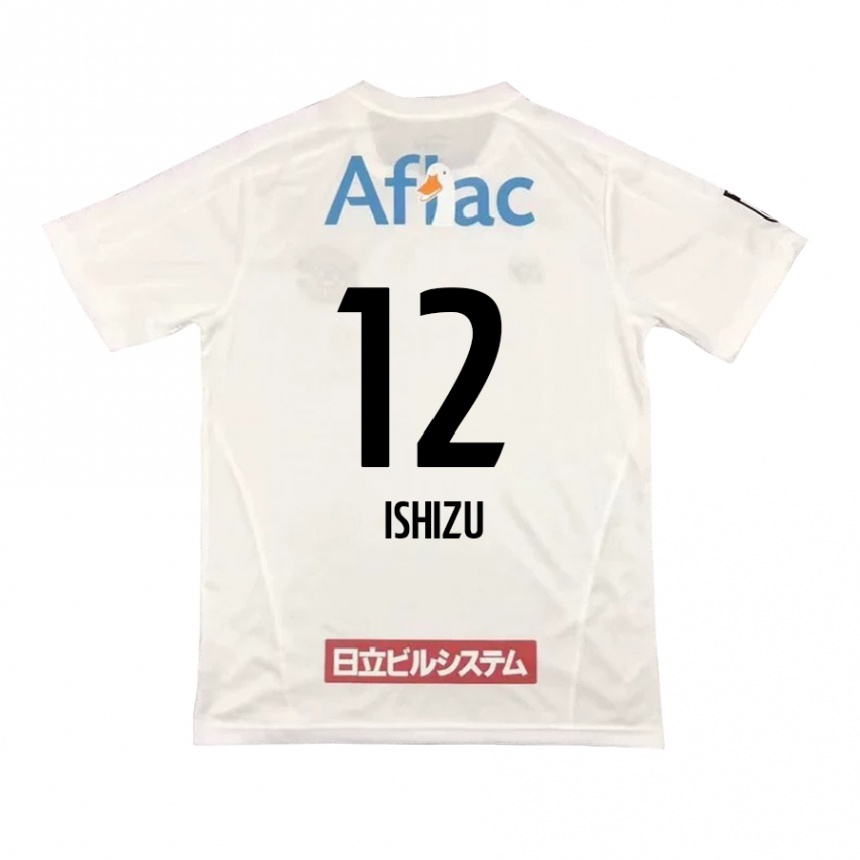 Herren Fußball Kazuki Ishizu #12 Weiß Schwarz Auswärtstrikot Trikot 2024/25 T-Shirt Luxemburg