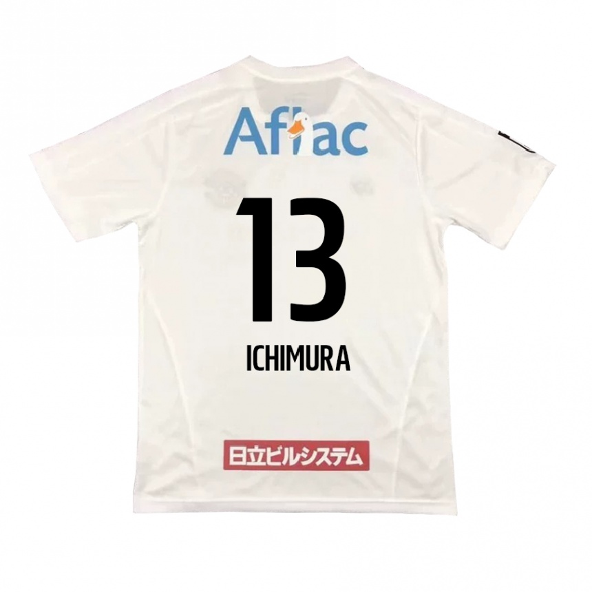 Herren Fußball Ken Ichimura #13 Weiß Schwarz Auswärtstrikot Trikot 2024/25 T-Shirt Luxemburg