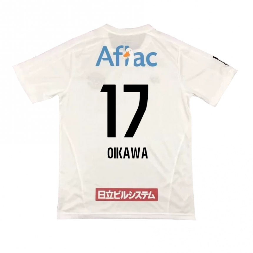 Herren Fußball Koki Oikawa #17 Weiß Schwarz Auswärtstrikot Trikot 2024/25 T-Shirt Luxemburg