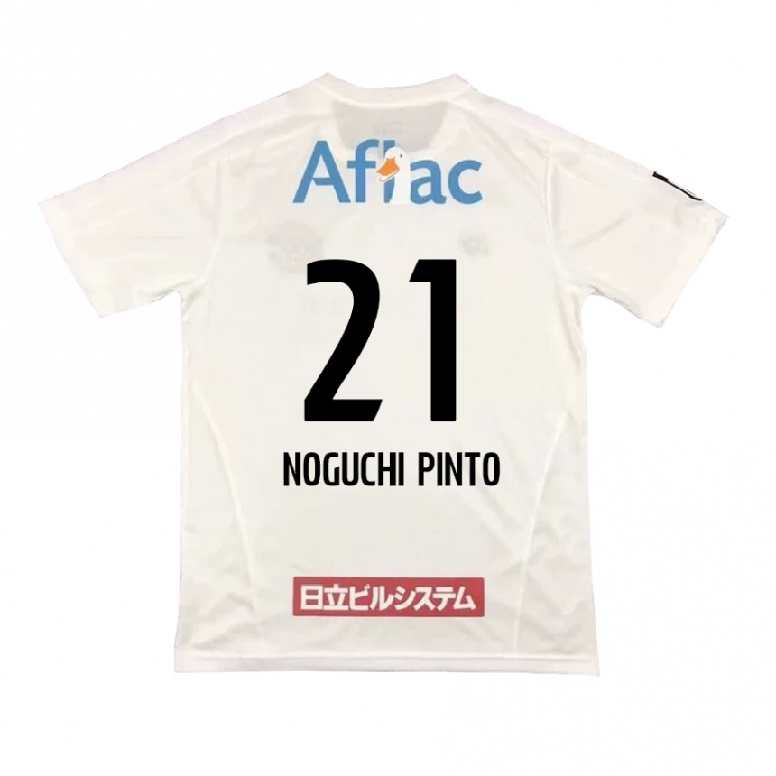 Herren Fußball Amato Noguchi Pinto #21 Weiß Schwarz Auswärtstrikot Trikot 2024/25 T-Shirt Luxemburg