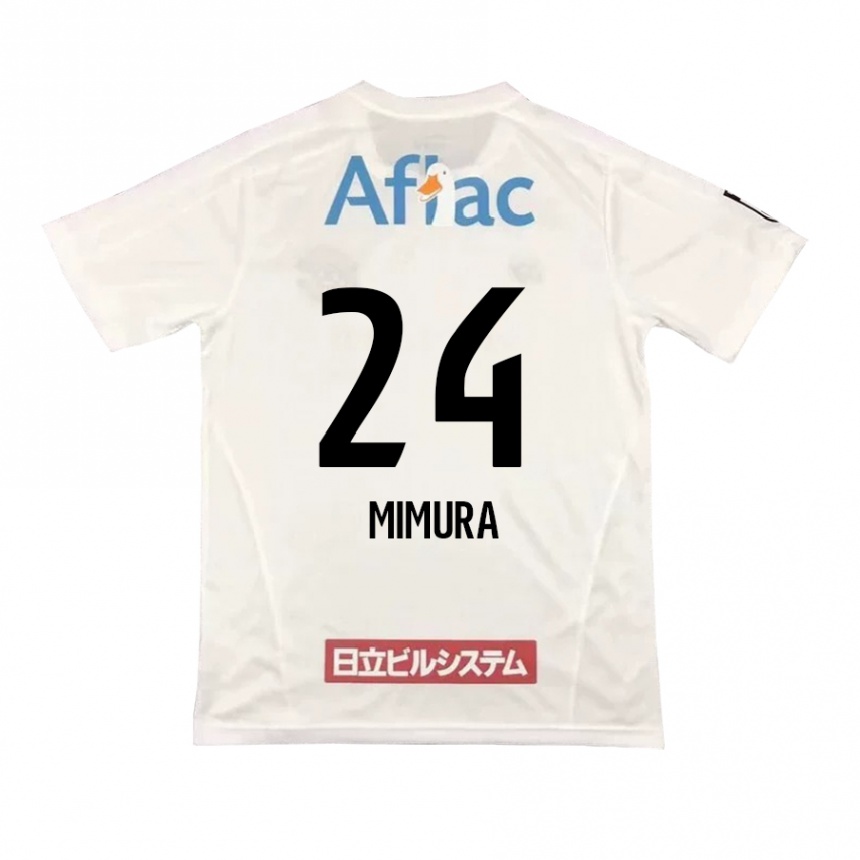 Herren Fußball Kaname Mimura #24 Weiß Schwarz Auswärtstrikot Trikot 2024/25 T-Shirt Luxemburg