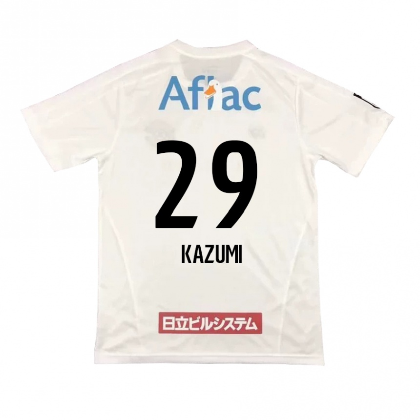 Herren Fußball Takuto Kazumi #29 Weiß Schwarz Auswärtstrikot Trikot 2024/25 T-Shirt Luxemburg