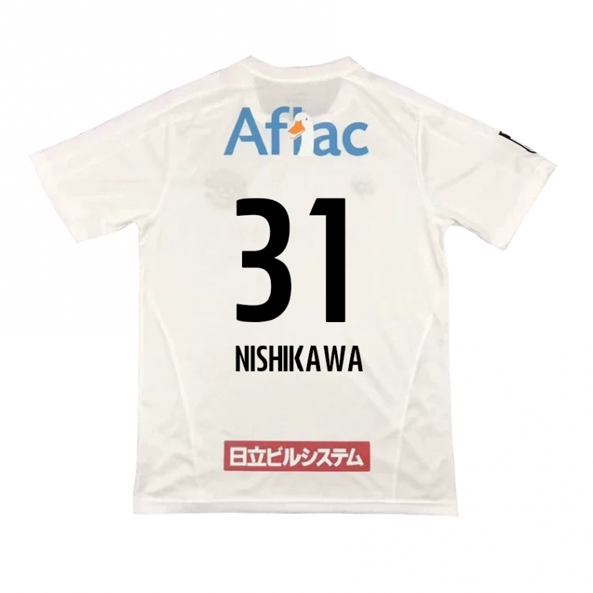 Herren Fußball Genki Nishikawa #31 Weiß Schwarz Auswärtstrikot Trikot 2024/25 T-Shirt Luxemburg