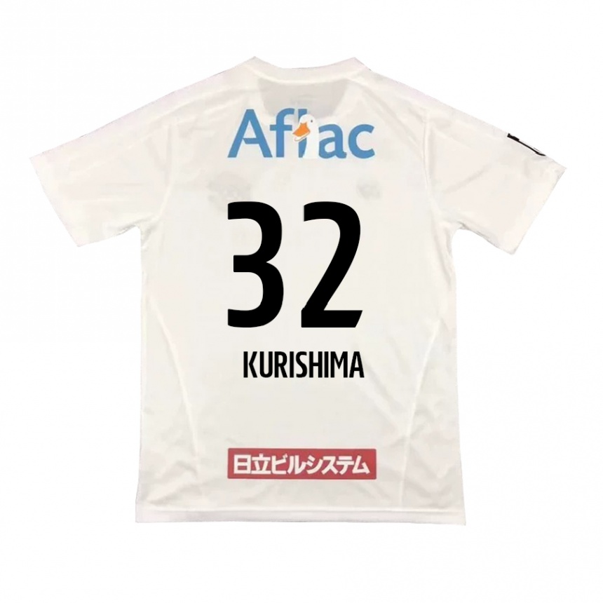 Herren Fußball Sota Kurishima #32 Weiß Schwarz Auswärtstrikot Trikot 2024/25 T-Shirt Luxemburg