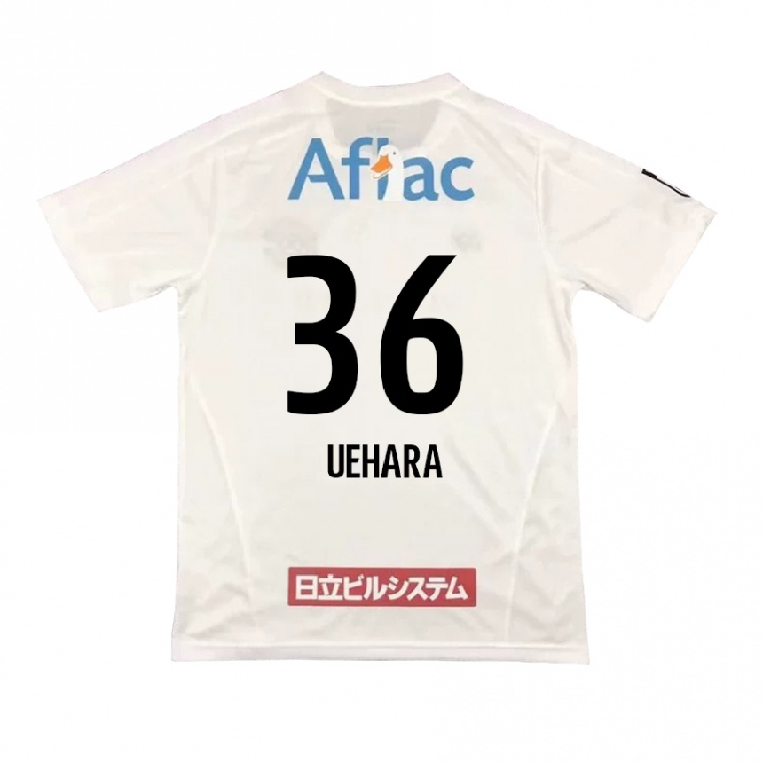 Herren Fußball Reo Uehara #36 Weiß Schwarz Auswärtstrikot Trikot 2024/25 T-Shirt Luxemburg