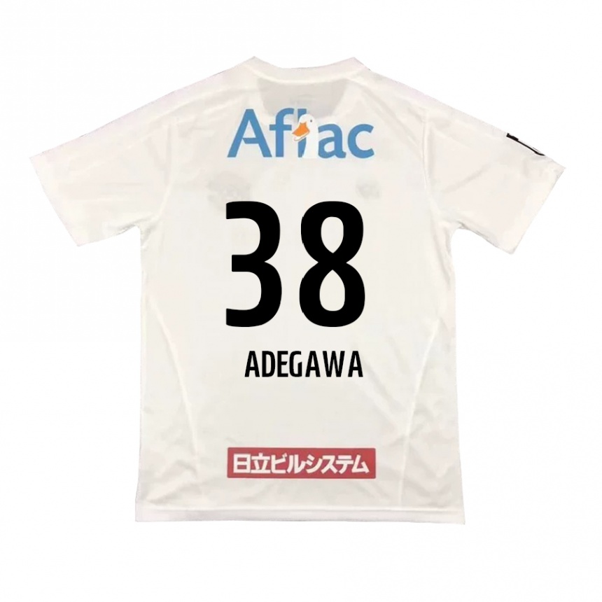 Herren Fußball Koa Adegawa #38 Weiß Schwarz Auswärtstrikot Trikot 2024/25 T-Shirt Luxemburg