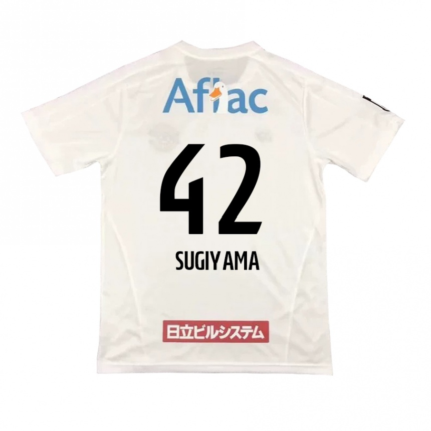 Herren Fußball Shunnosuke Sugiyama #42 Weiß Schwarz Auswärtstrikot Trikot 2024/25 T-Shirt Luxemburg