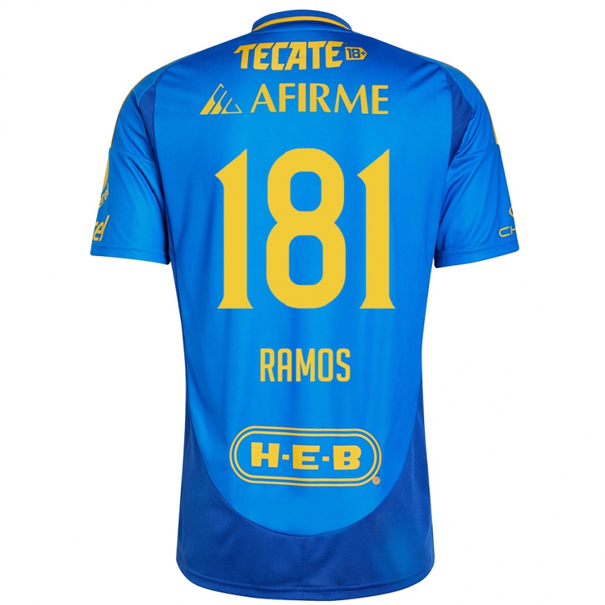 Herren Fußball Anthony Ramos #181 Blau Gelb Auswärtstrikot Trikot 2024/25 T-Shirt Luxemburg