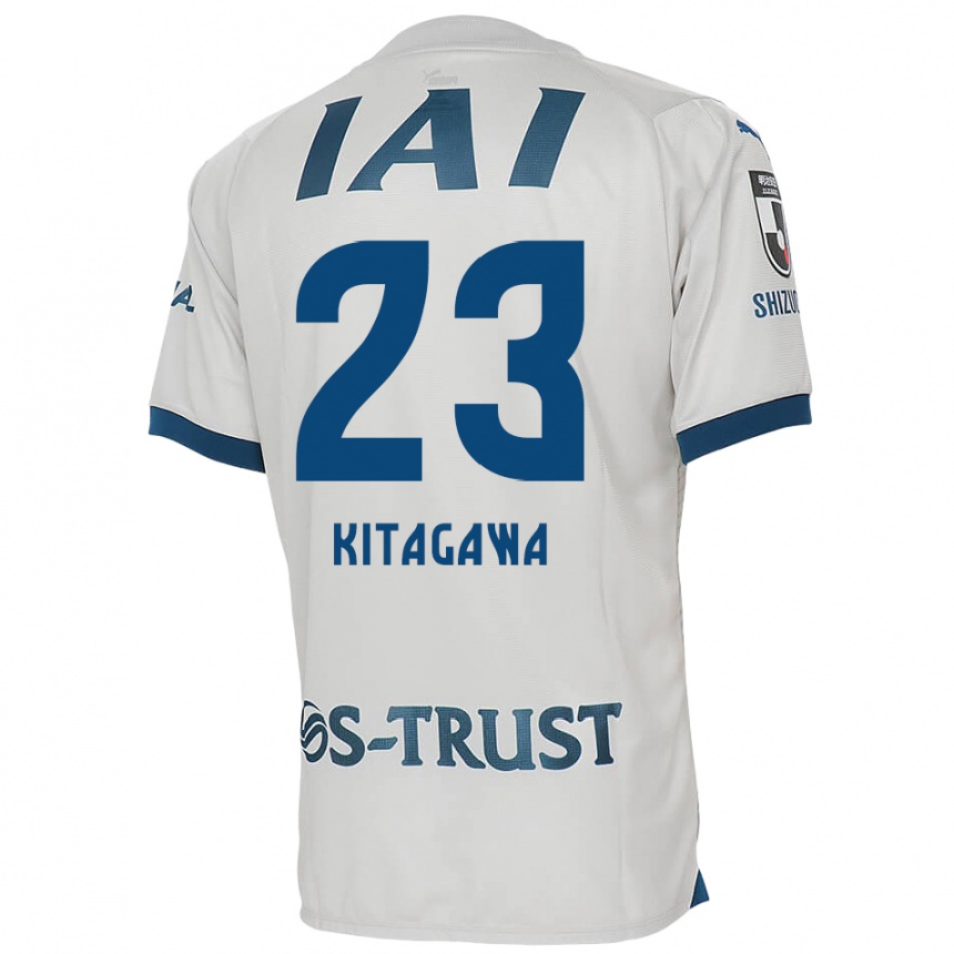 Herren Fußball Koya Kitagawa #23 Weiß Blau Auswärtstrikot Trikot 2024/25 T-Shirt Luxemburg