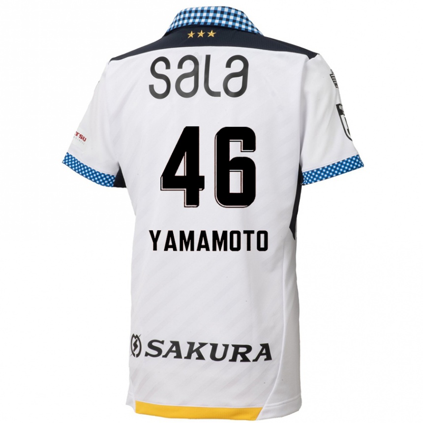 Herren Fußball Shota Yamamoto #46 Weiß Schwarz Auswärtstrikot Trikot 2024/25 T-Shirt Luxemburg