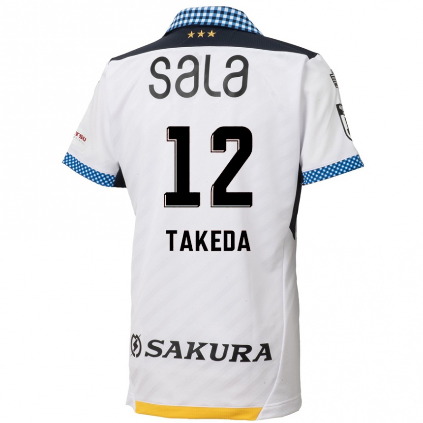 Herren Fußball Yusei Takeda #12 Weiß Schwarz Auswärtstrikot Trikot 2024/25 T-Shirt Luxemburg