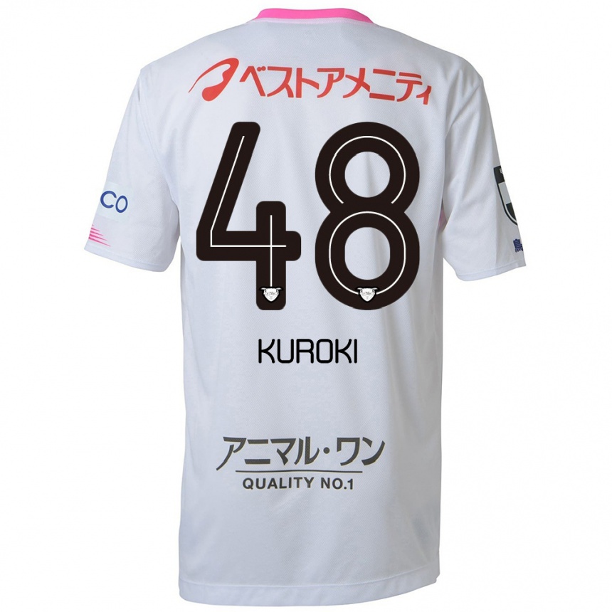 Herren Fußball Yuya Kuroki #48 Weiß Blau Rosa Auswärtstrikot Trikot 2024/25 T-Shirt Luxemburg