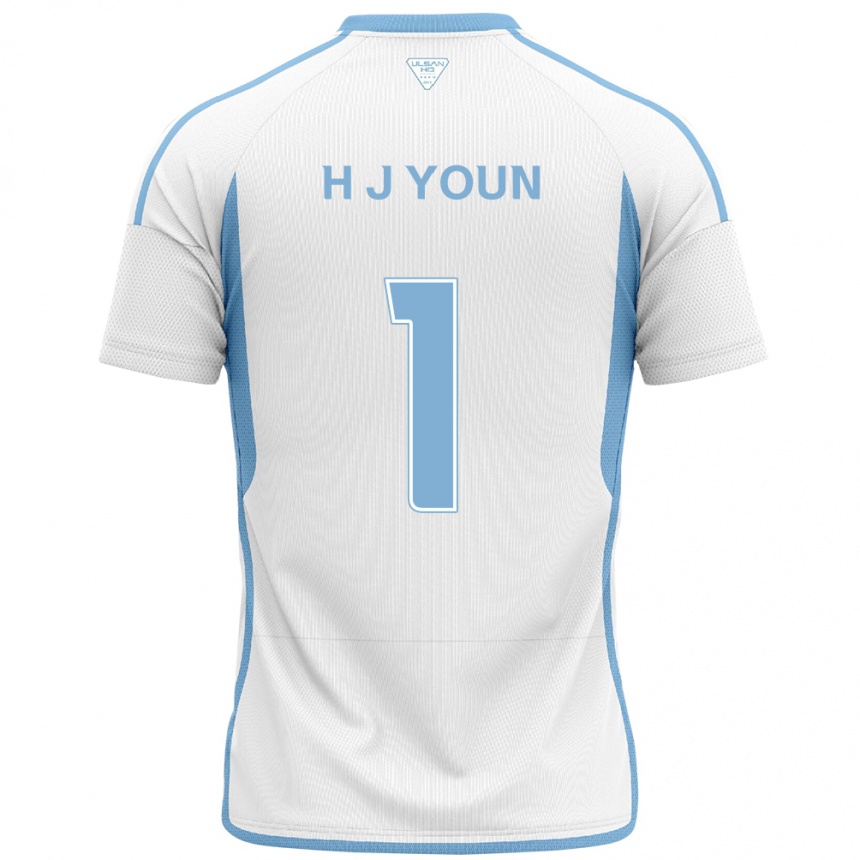 Herren Fußball Je-Hun Youn #1 Weiß Blau Auswärtstrikot Trikot 2024/25 T-Shirt Luxemburg