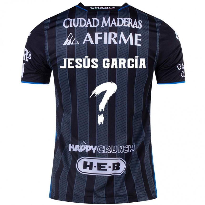 Herren Fußball Jesús García #0 Weiß Schwarz Auswärtstrikot Trikot 2024/25 T-Shirt Luxemburg