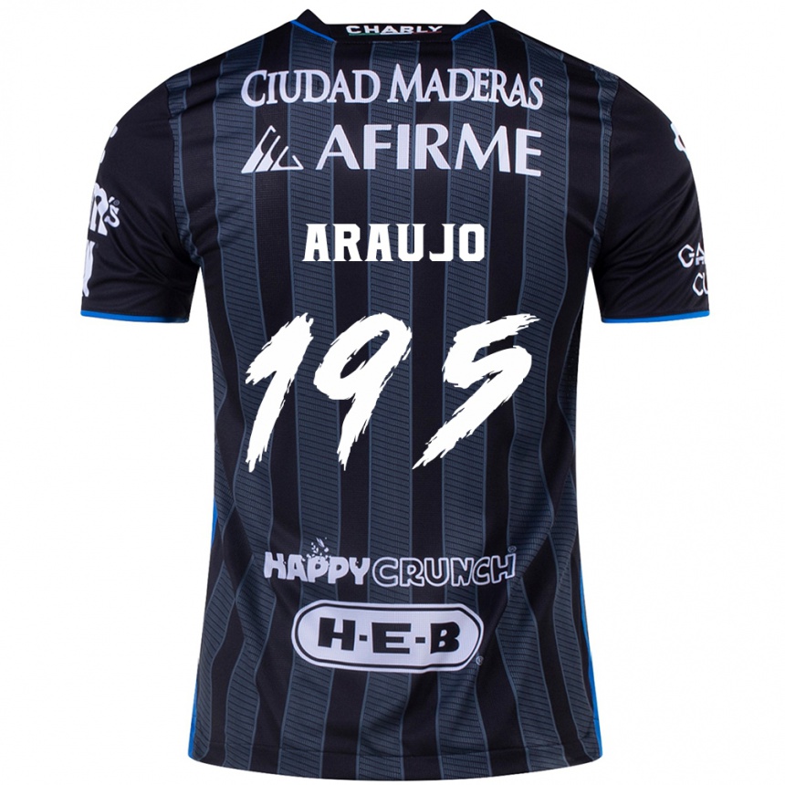 Herren Fußball Diego Araujo #195 Weiß Schwarz Auswärtstrikot Trikot 2024/25 T-Shirt Luxemburg