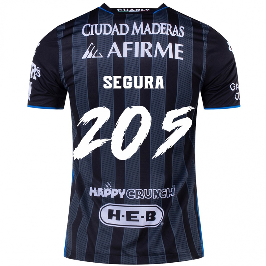 Herren Fußball Mathías Segura #205 Weiß Schwarz Auswärtstrikot Trikot 2024/25 T-Shirt Luxemburg