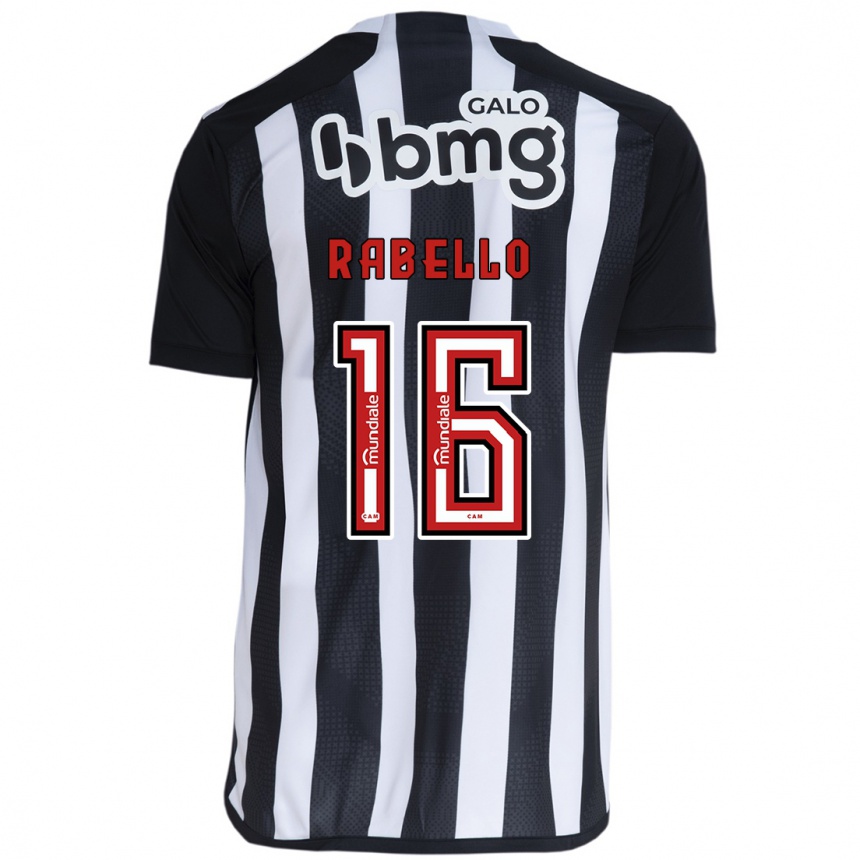 Damen Fußball Igor Rabello #16 Weiß Schwarz Heimtrikot Trikot 2024/25 T-Shirt Luxemburg