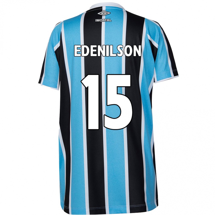 Damen Fußball Edenilson #15 Blau Schwarz Weiß Heimtrikot Trikot 2024/25 T-Shirt Luxemburg