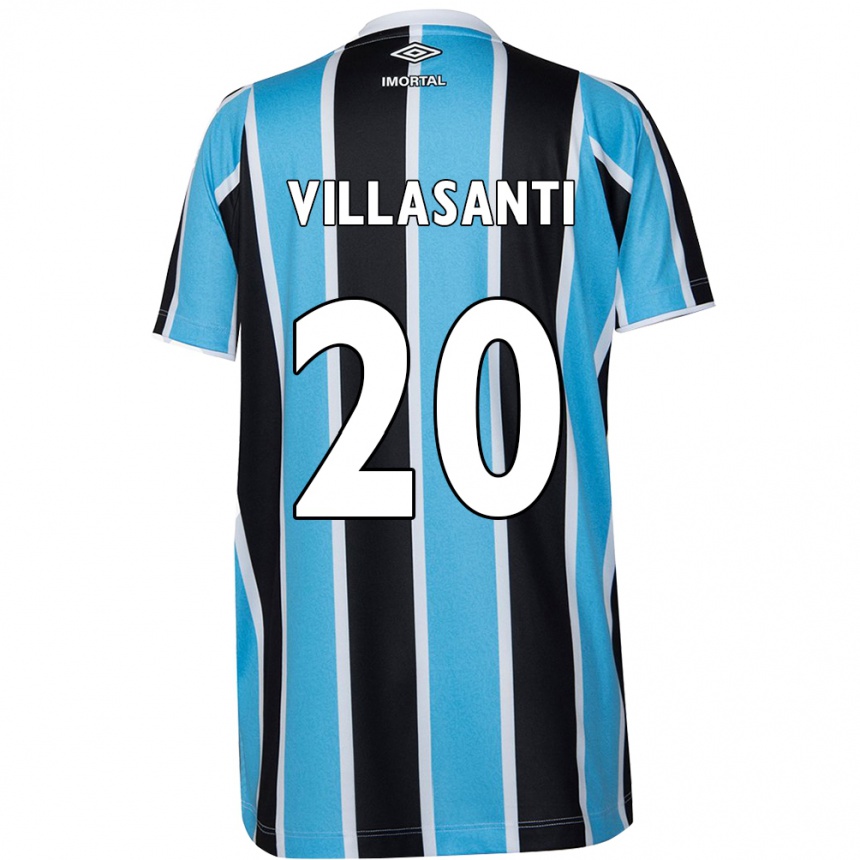 Damen Fußball Mathías Villasanti #20 Blau Schwarz Weiß Heimtrikot Trikot 2024/25 T-Shirt Luxemburg