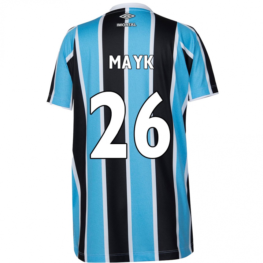 Damen Fußball Mayk #26 Blau Schwarz Weiß Heimtrikot Trikot 2024/25 T-Shirt Luxemburg