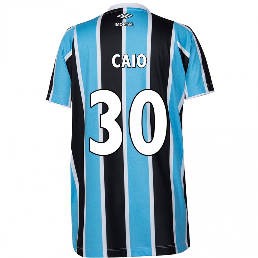 Damen Fußball Rodrigo Caio #30 Blau Schwarz Weiß Heimtrikot Trikot 2024/25 T-Shirt Luxemburg