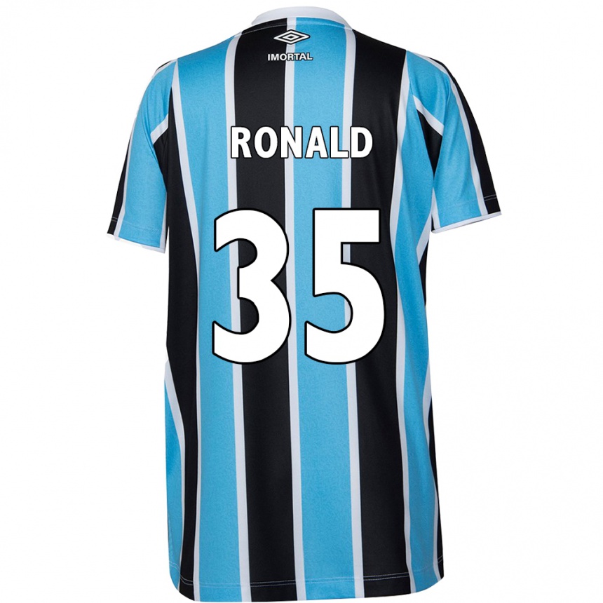 Damen Fußball Ronald #35 Blau Schwarz Weiß Heimtrikot Trikot 2024/25 T-Shirt Luxemburg