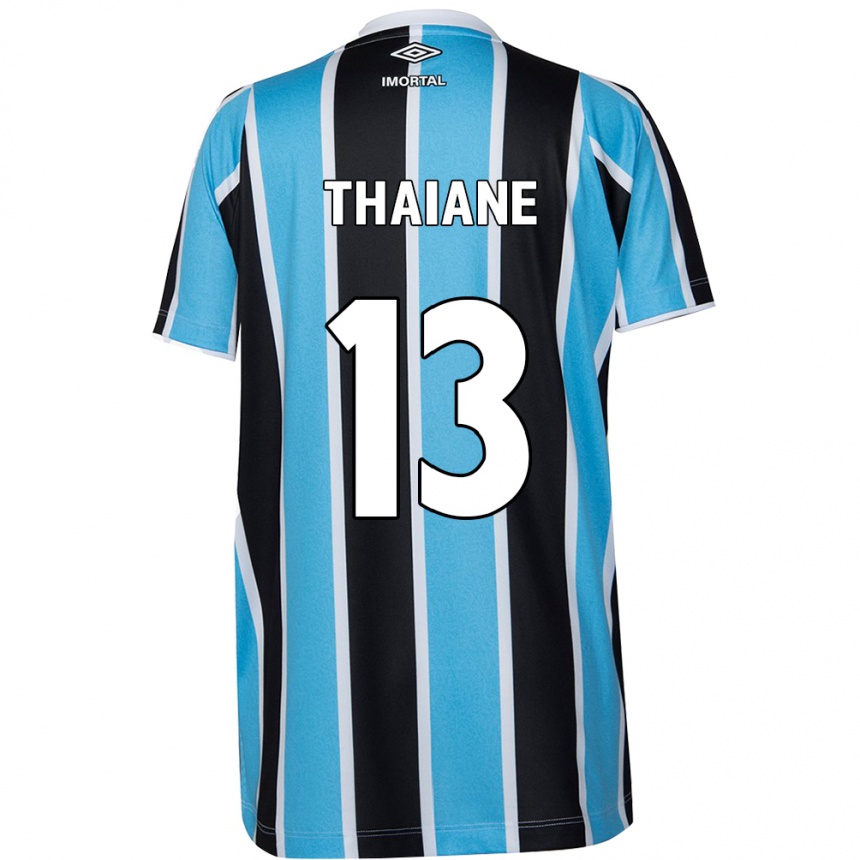 Damen Fußball Thaiane #13 Blau Schwarz Weiß Heimtrikot Trikot 2024/25 T-Shirt Luxemburg