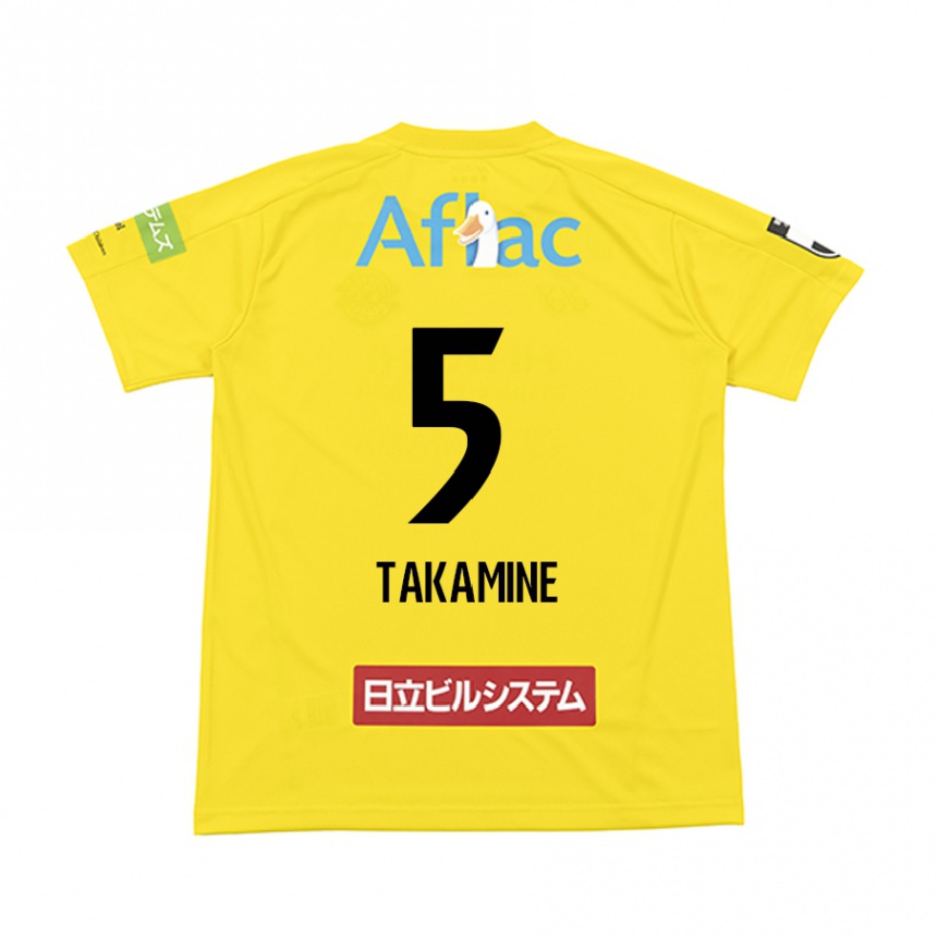 Damen Fußball Tomoki Takamine #5 Gelb Schwarz Heimtrikot Trikot 2024/25 T-Shirt Luxemburg