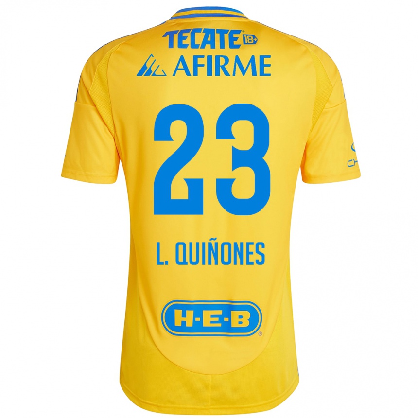 Damen Fußball Luis Quinones #23 Goldgelb Heimtrikot Trikot 2024/25 T-Shirt Luxemburg