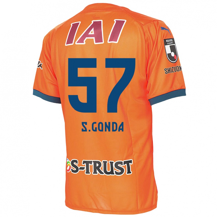 Damen Fußball Shuichi Gonda #57 Orange Blau Heimtrikot Trikot 2024/25 T-Shirt Luxemburg