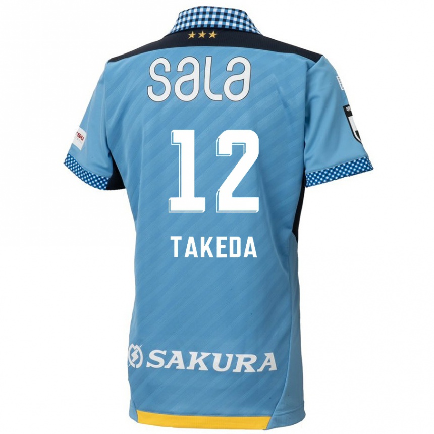 Damen Fußball Yusei Takeda #12 Blau Schwarz Heimtrikot Trikot 2024/25 T-Shirt Luxemburg