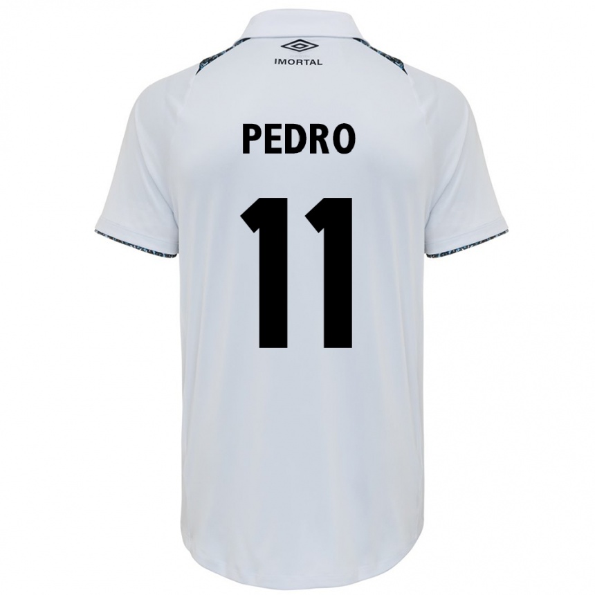 Damen Fußball João Pedro #11 Weiß Blau Auswärtstrikot Trikot 2024/25 T-Shirt Luxemburg