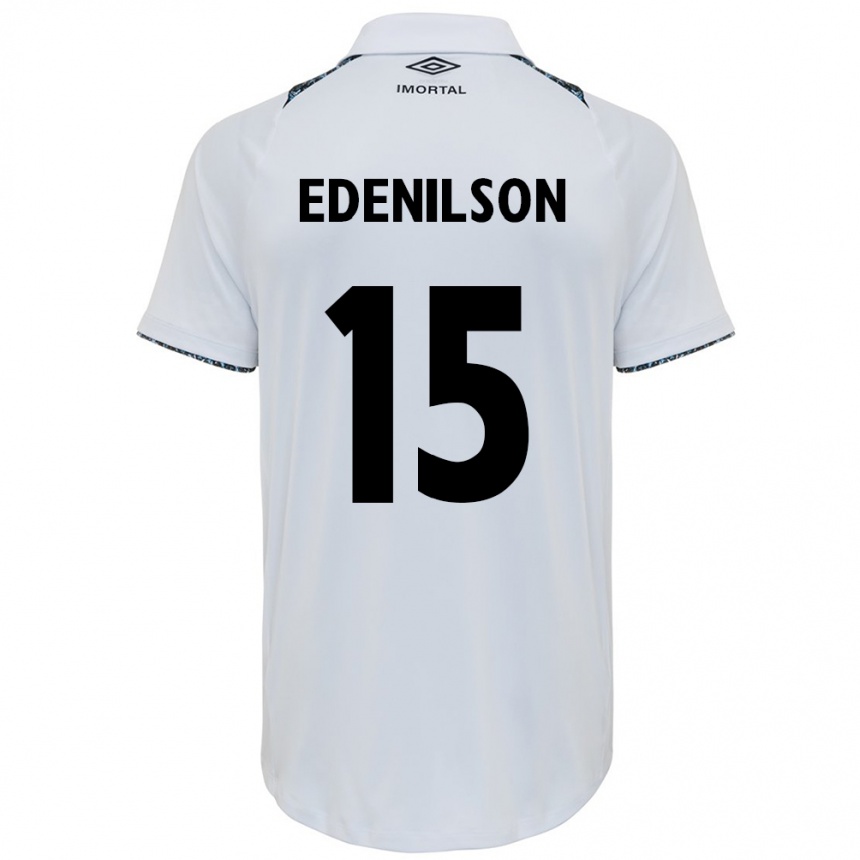 Damen Fußball Edenilson #15 Weiß Blau Auswärtstrikot Trikot 2024/25 T-Shirt Luxemburg