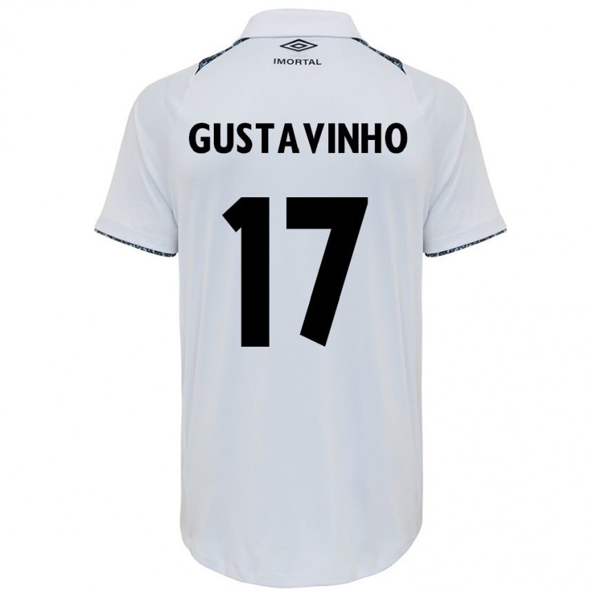 Damen Fußball Gustavinho #17 Weiß Blau Auswärtstrikot Trikot 2024/25 T-Shirt Luxemburg