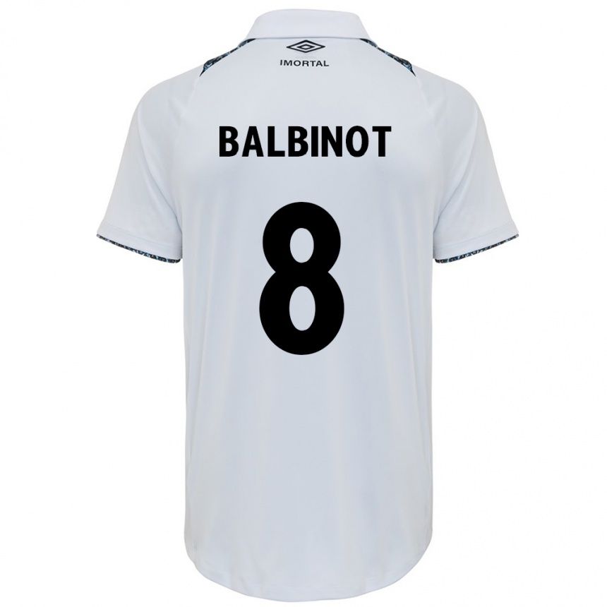 Damen Fußball Manu Balbinot #8 Weiß Blau Auswärtstrikot Trikot 2024/25 T-Shirt Luxemburg