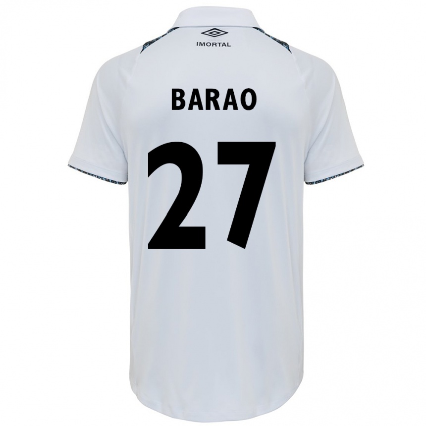 Damen Fußball Dani Barão #27 Weiß Blau Auswärtstrikot Trikot 2024/25 T-Shirt Luxemburg