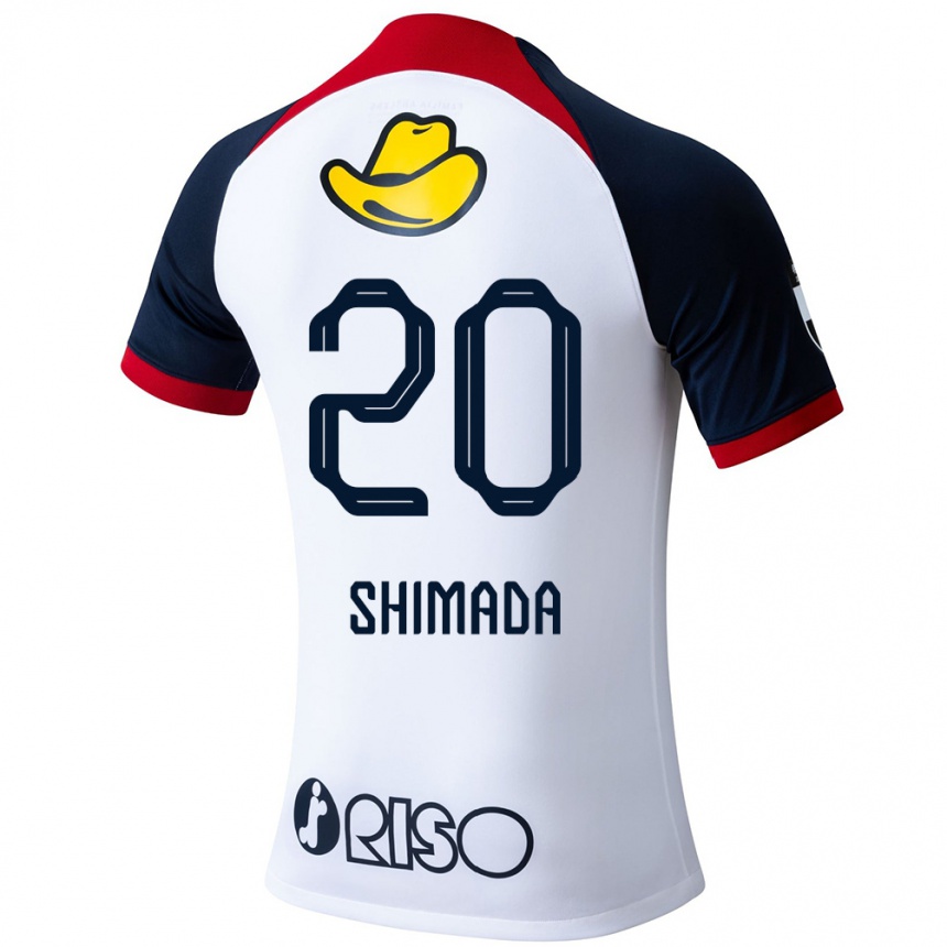 Damen Fußball Victor Shimada #20 Weiß Blau Rot Auswärtstrikot Trikot 2024/25 T-Shirt Luxemburg