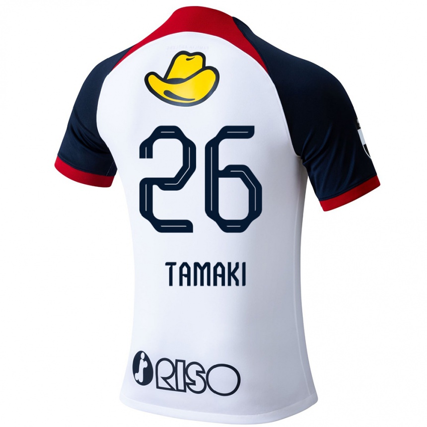 Damen Fußball Amon Tamaki #26 Weiß Blau Rot Auswärtstrikot Trikot 2024/25 T-Shirt Luxemburg