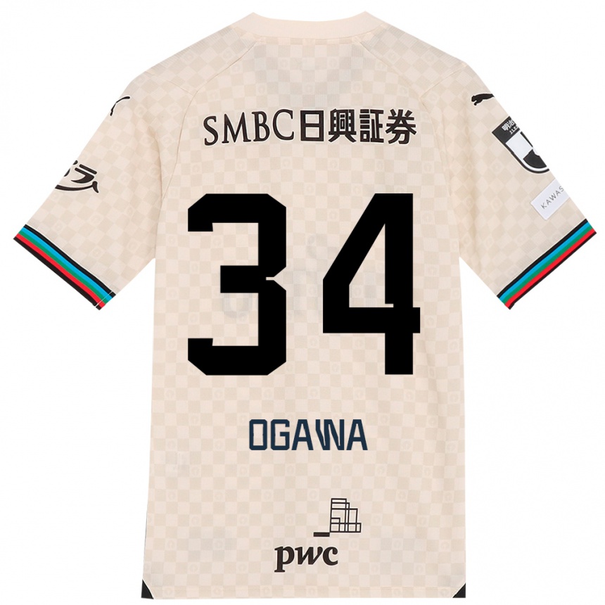 Damen Fußball Hiroto Ogawa #34 Weiß Grau Auswärtstrikot Trikot 2024/25 T-Shirt Luxemburg