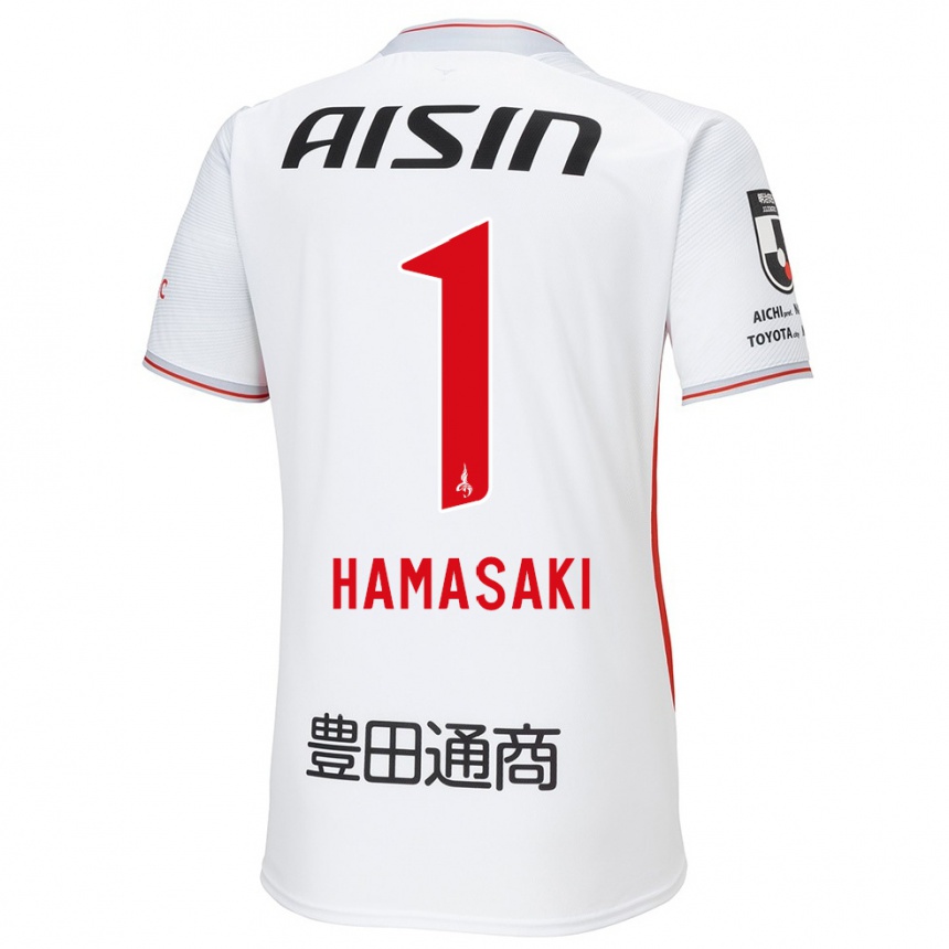 Damen Fußball Shiki Hamasaki #1 Weiß Gelb Rot Auswärtstrikot Trikot 2024/25 T-Shirt Luxemburg