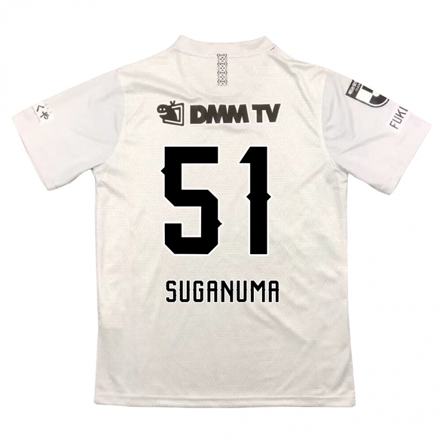 Damen Fußball Kazuaki Suganuma #51 Grauschwarz Auswärtstrikot Trikot 2024/25 T-Shirt Luxemburg