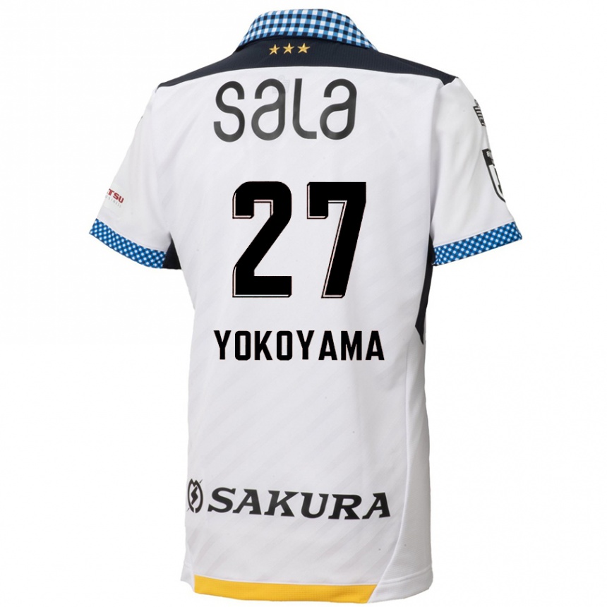 Damen Fußball Kota Yokoyama #27 Weiß Schwarz Auswärtstrikot Trikot 2024/25 T-Shirt Luxemburg