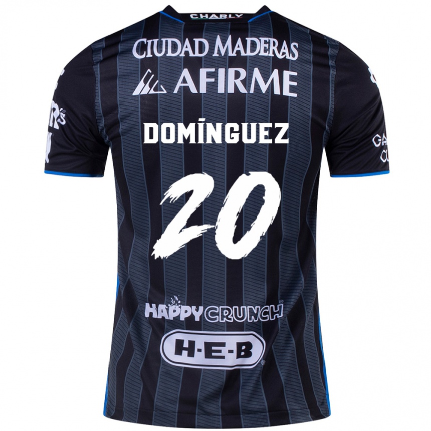 Damen Fußball Misael Domínguez #20 Weiß Schwarz Auswärtstrikot Trikot 2024/25 T-Shirt Luxemburg