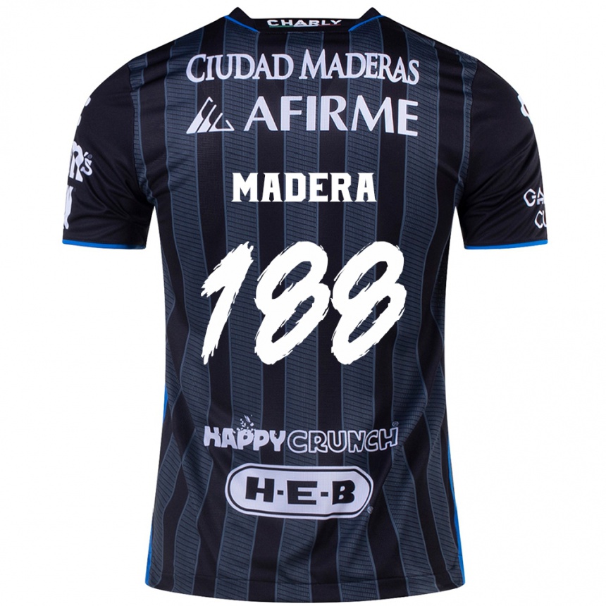 Damen Fußball Héctor Madera #188 Weiß Schwarz Auswärtstrikot Trikot 2024/25 T-Shirt Luxemburg