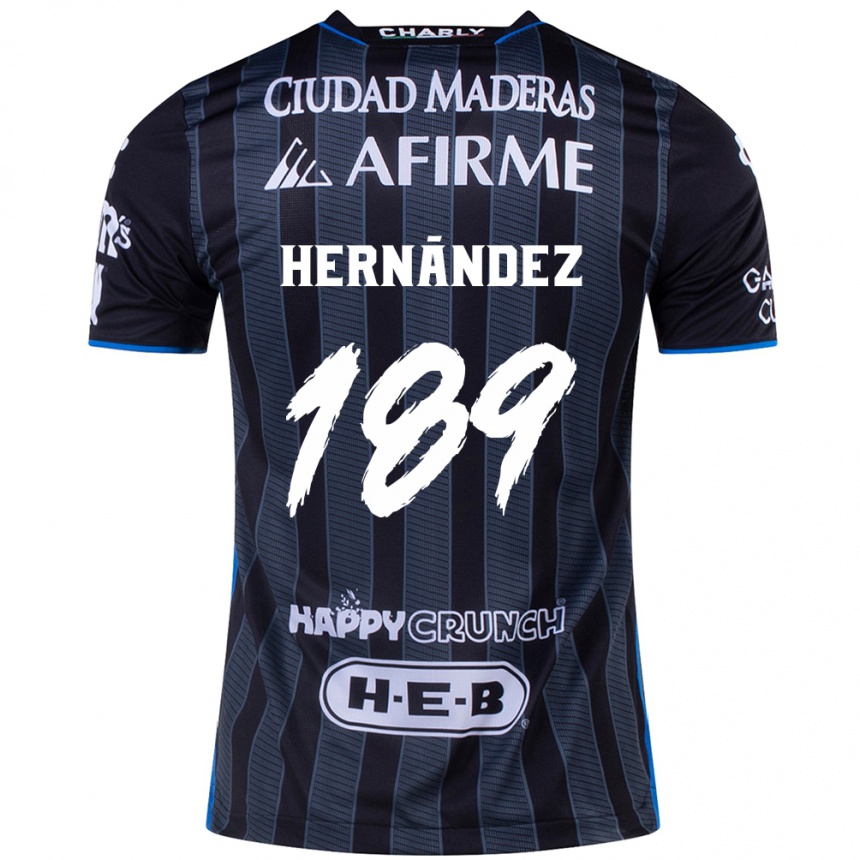 Damen Fußball Sebastián Hernández #189 Weiß Schwarz Auswärtstrikot Trikot 2024/25 T-Shirt Luxemburg